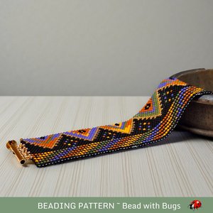 PURE FANTASY, Beaded Peyote Stitch Bracelet Pattern, PDF