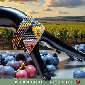 PURE FANTASY, Beaded Peyote Stitch Bracelet Pattern, PDF