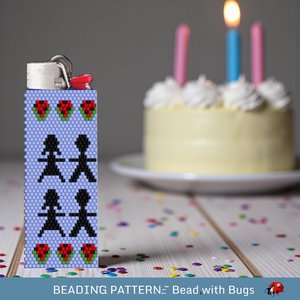 Peyote Stitch Beaded Lighter Cover, FOR THE CHILDREN-Palestine by Bead with Bugs