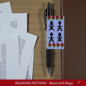 Peyote Stitch Beaded Pen Wrap FOR THE CHILDREN Palestine, Beaded Pen Wrap Cover for Pilot G2 Pen