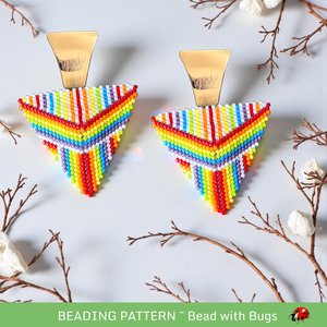 Rainbow Abstract : 3D Peyote Stitch Beading Pattern by Bead with Bugs