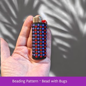 Tubular Peyote Stitch Beaded Lighter Cover using Seed Beads, Two Colours Your Choice