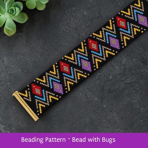 Peyote Stitch Beaded Bracelet Pattern, WARM SUMMER NIGHT