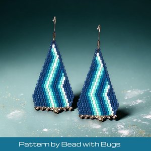 2 Drop Brick Stitch Earring Pattern, Swirling Sky
