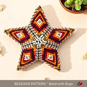 3D Peyote Star Bead Pattern DESERT SUN - Charming Decor for Home & Holidays
