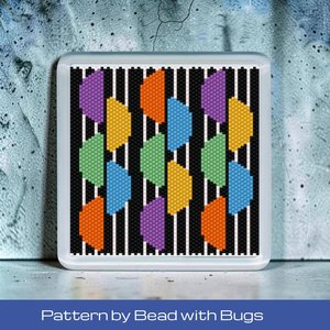 Peyote Stitch Beaded Coaster Pattern by Bead with Bugs, BOHO CIRCLES
