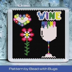 Peyote Stitch Beaded Coaster Pattern by Bead with Bugs, BRIGHT WINE