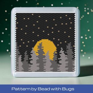 Peyote Stitch Beaded Coaster Pattern by Bead with Bugs, MOON RISE