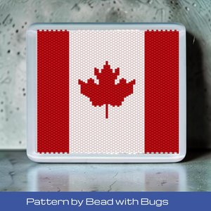 Peyote Stitch Beaded Coaster Pattern by Bead with Bugs, CANADA FLAG