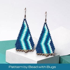 2 Drop Brick Stitch Earring Pattern, Swirling Sky