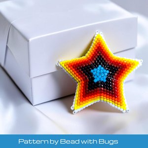 3D Peyote Mini Star Bead Pattern in Indigenous Style, WESTERN STAR, Charming Decor for Home & Holidays