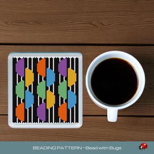 Peyote Stitch Beaded Coaster Pattern by Bead with Bugs, BOHO CIRCLES