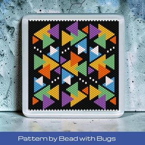Peyote Stitch Beaded Coaster Pattern by Bead with Bugs, BOHO TRIANGLES
