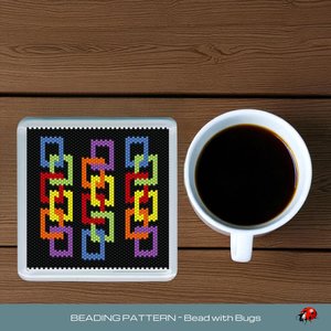 Peyote Stitch Beaded Coaster Pattern by Bead with Bugs, BOHO SQUARES