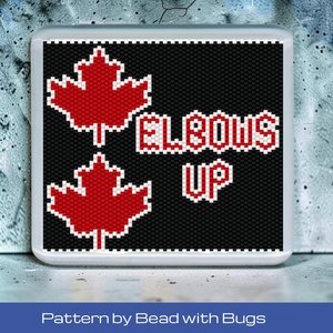Peyote Stitch Beaded Coaster Pattern by Bead with Bugs, ELBOWS UP