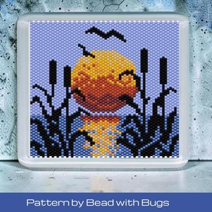 Peyote Stitch Beaded Coaster Pattern by Bead with Bugs, BULLRUSHES