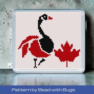 Peyote Stitch Beaded Coaster Pattern by Bead with Bugs, CANADA GOOSE
