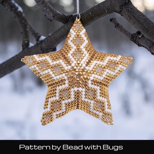 3D Peyote  Star Bead Pattern , The 2026 Festive Star,