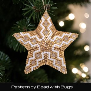 3D Peyote  Star Bead Pattern , The 2026 Festive Star,
