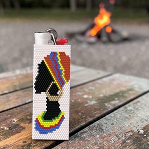 Peyote Stitch Beaded Lighter Cover, TRIBAL BEAUTY by Bead with Bugs