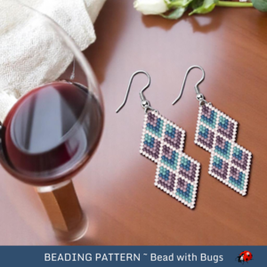 FEATHERS:  Brick Stitch Beaded Earrings Pattern by Bead with Bugs