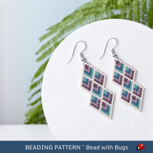 FEATHERS:  Brick Stitch Beaded Earrings Pattern by Bead with Bugs