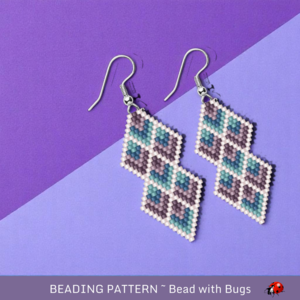 FEATHERS:  Brick Stitch Beaded Earrings Pattern by Bead with Bugs