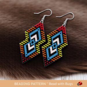 GRASSLANDS:  Brick Stitch Beaded Earrings Pattern by Bead with Bugs