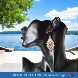 LATE SUMMER:  Brick Stitch Beaded Earrings Pattern by Bead with Bugs