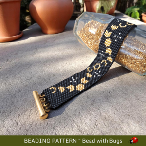LUNAR PHASES: A Peyote Stitch Beaded Bracelet Pattern by Bead with Bugs