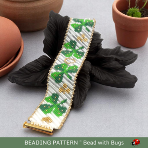 MY LUCKY CHARM:  A Peyote Stitch Beaded Bracelet Pattern by Bead with Bugs