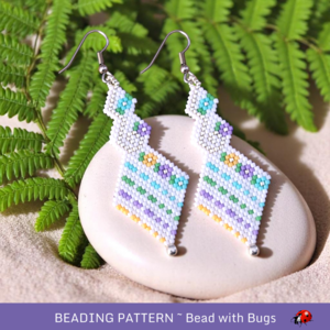 PRETTY PASTELS:  Brick Stitch Beaded Earrings Pattern by Bead with Bugs