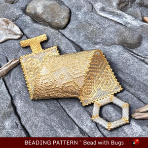RICH GOLD: A Peyote Stitch Beaded Bracelet Pattern by Bead with Bugs