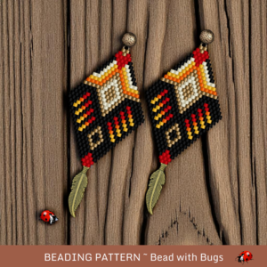 SHOOTING STAR:  Brick Stitch Beaded Earrings Pattern by Bead with Bugs
