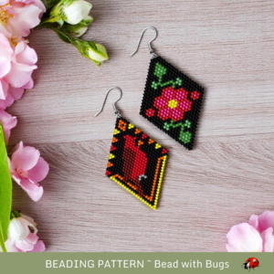 SIMPLE PLEASURES:  Brick Stitch Beaded Earrings Pattern by Bead with Bugs