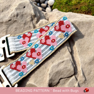 SWEETHEART:  A Peyote Stitch Beaded Bracelet Pattern by Bead with Bugs
