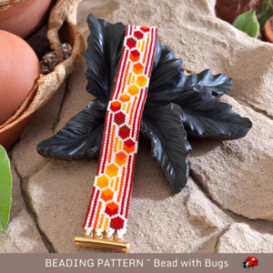 THROUGH THE FIRE: A Peyote Stitch Beaded Bracelet Pattern by Bead with Bugs