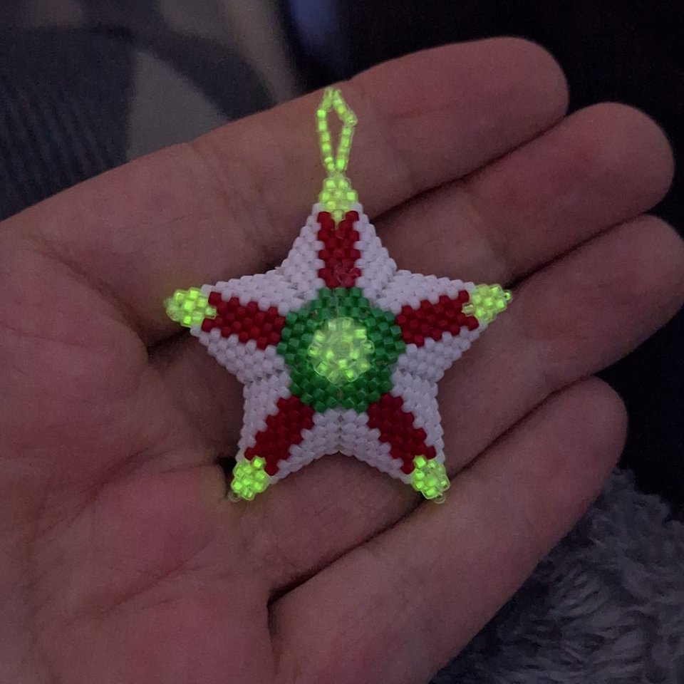 3D Peyote Mini Star Bead Pattern , CHRISTMAS CANDLES STAR, Charming Decor for Home & Holidays