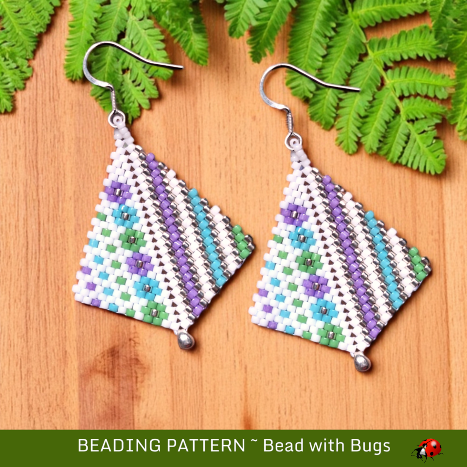 APRIL SHOWERS: Peyote Stitch Beading Pattern by Bead with Bugs