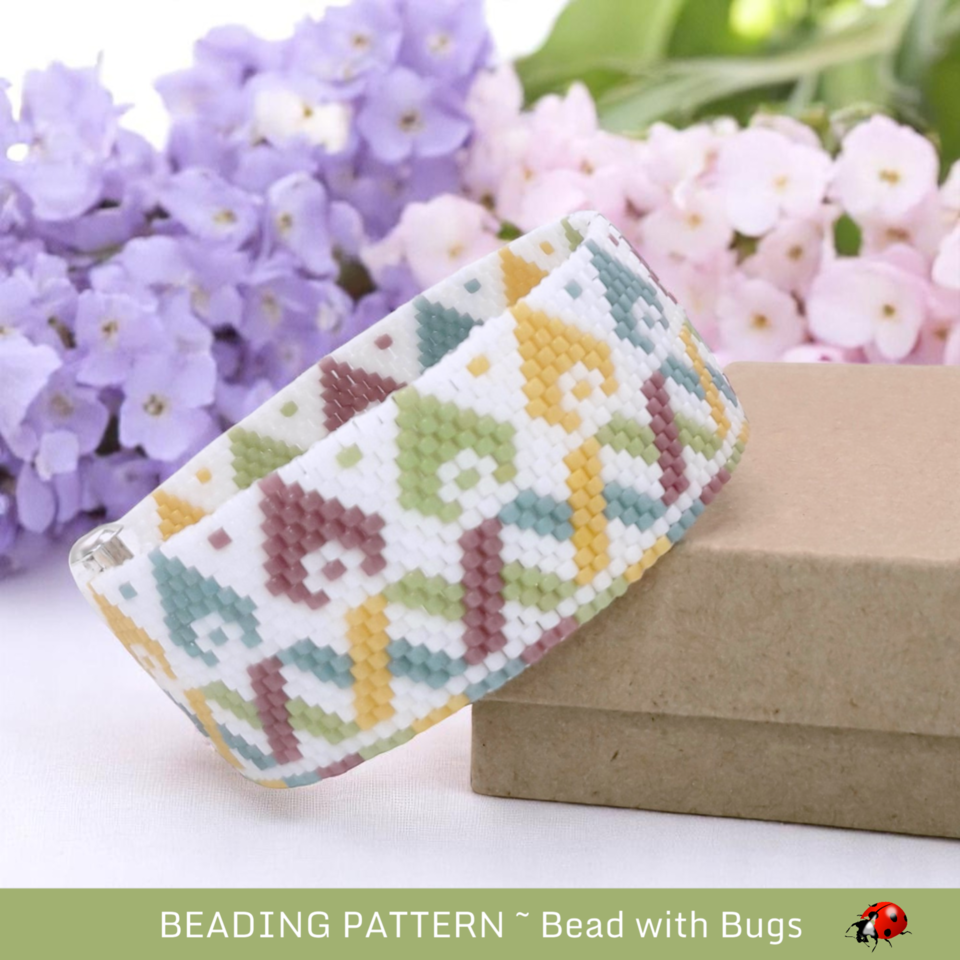 BE GENTLE: A Peyote Stitch Beaded Bracelet Pattern by Bead with Bugs