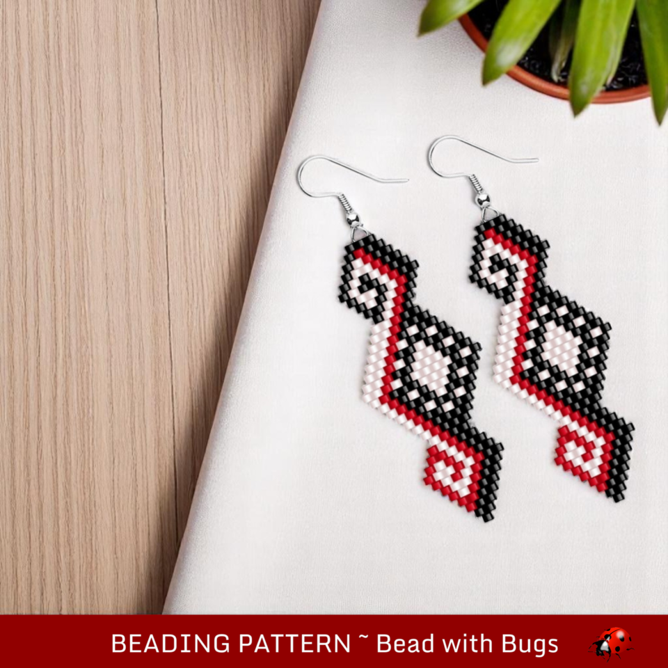 THE BOULEVARD:  Brick Stitch Beaded Earrings Pattern by Bead with Bugs