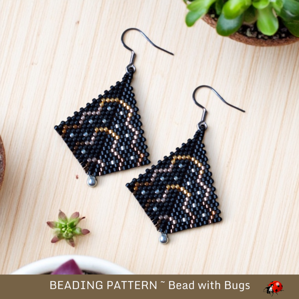 BRONZE MIX: Peyote Stitch Beading Pattern by Bead with Bugs