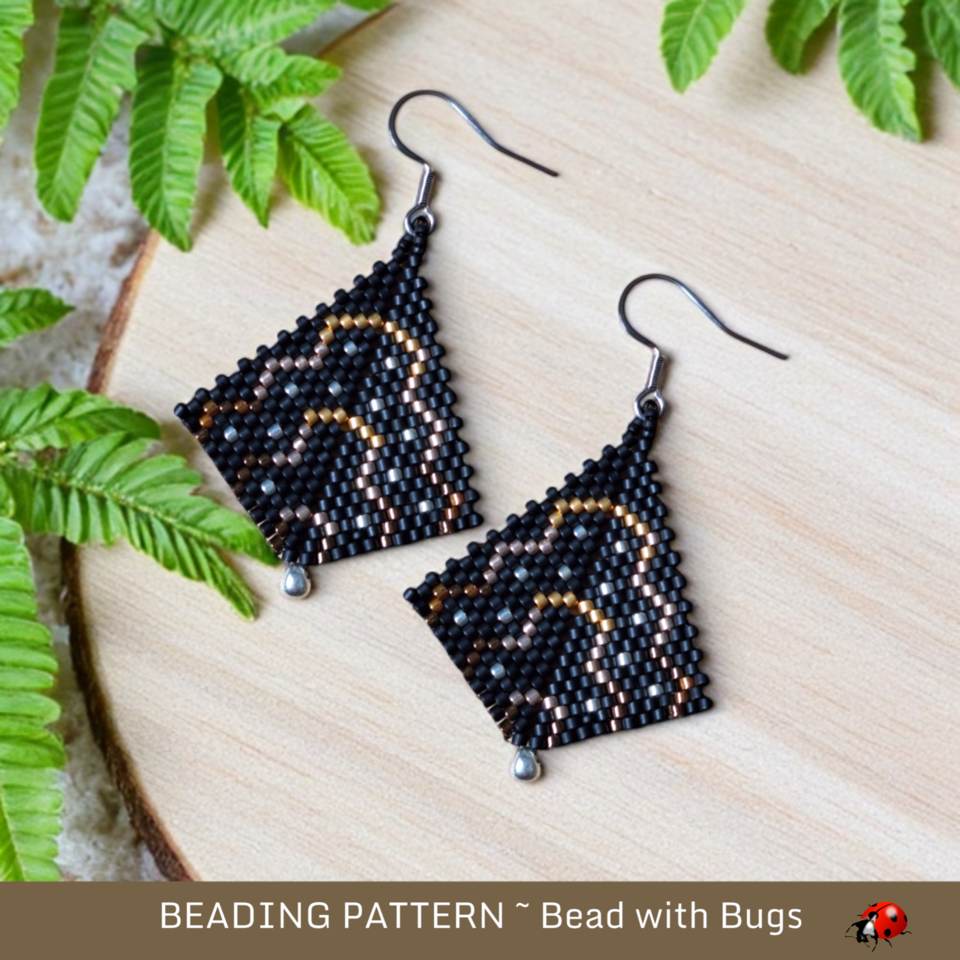BRONZE MIX: Peyote Stitch Beading Pattern by Bead with Bugs