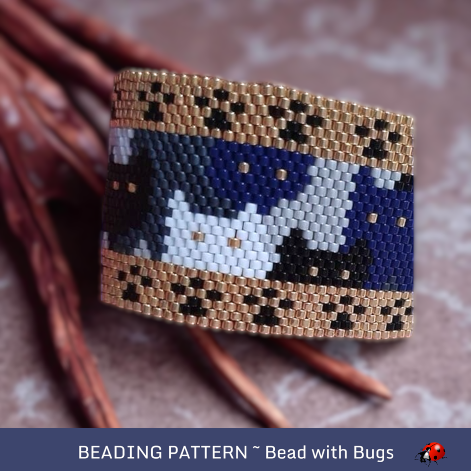 CAT CROWD: A Peyote Stitch Beaded Bracelet Pattern by Bead with Bugs
