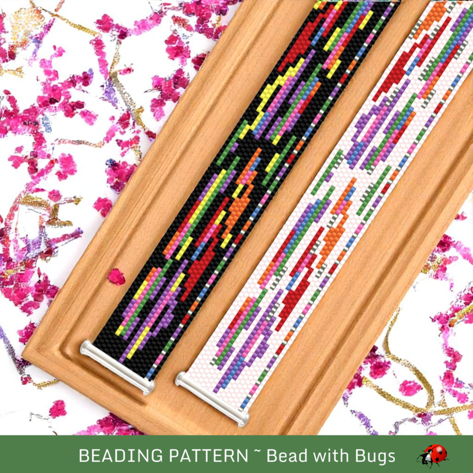 CELEBRATIONS: A Peyote Stitch Beaded Bracelet Pattern by Bead with Bugs