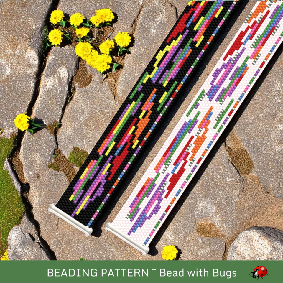 CELEBRATIONS: A Peyote Stitch Beaded Bracelet Pattern by Bead with Bugs