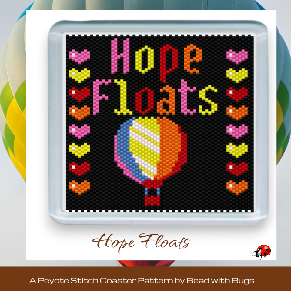 HOPE FLOATS: Peyote Stitch Beaded Coaster Pattern by Bead with Bugs