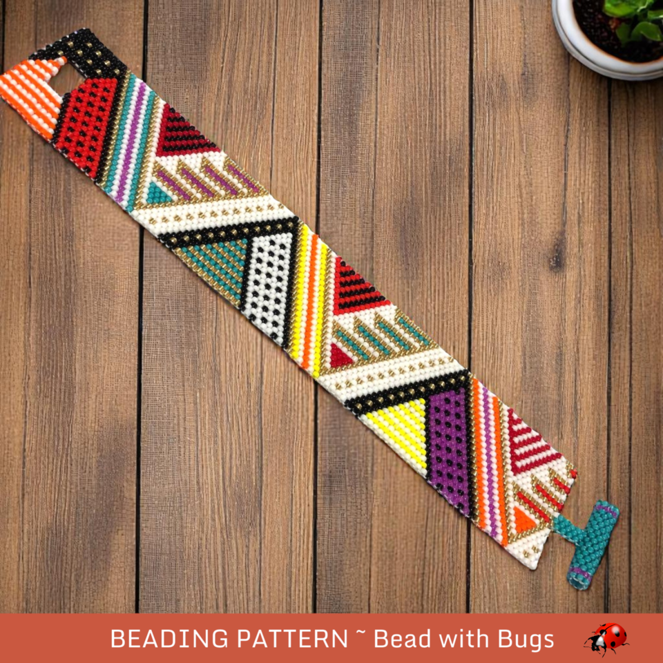 COUNTY FAIR: A Peyote Stitch Beaded Bracelet Pattern by Bead with Bugs