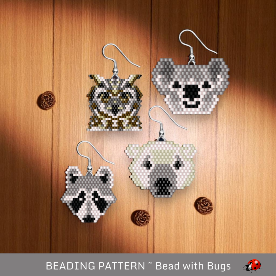 CRITTER SERIES:  Brick Stitch Beaded Earrings Pattern by Bead with Bugs