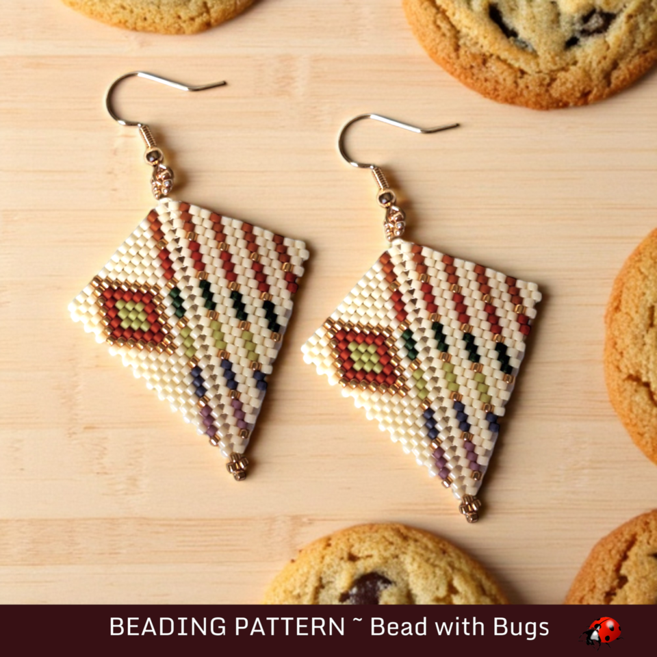 CROWNING GLORY: Peyote Stitch Earring Pattern by Bead with Bugs